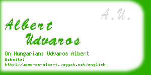 albert udvaros business card